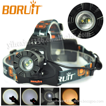 Telescopic Rechargeable White Light Yellow Light LED Headlight Color Change